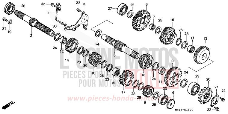 GETRIEBE von Africa Twin SHASTA WHITE (NH138H) von 1989